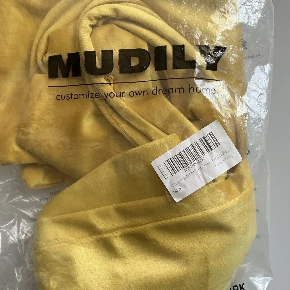 YELLOW SOFT VELVET THROW PILLOW COVERS